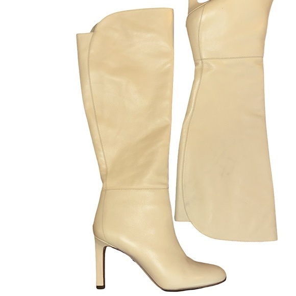 Sam Edelman Shauna Knee High Ivory Leather Boot Size 8.5 - Picture 3 of 13